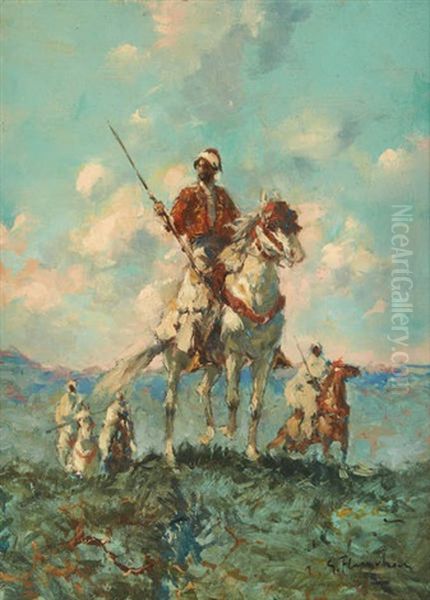 Cavalier Marocain Oil Painting by Gustave Flasschoen