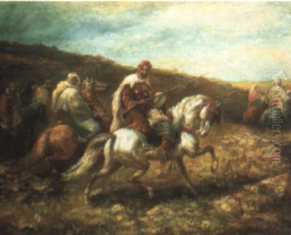 Arab Horseman Oil Painting by Gustave Flasschoen