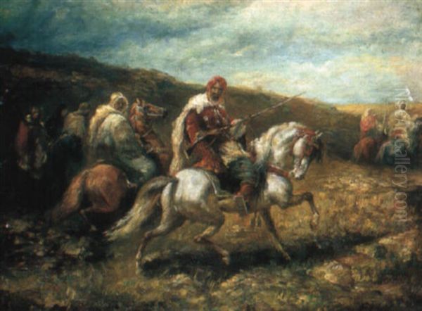 Arab Horseman Oil Painting by Gustave Flasschoen