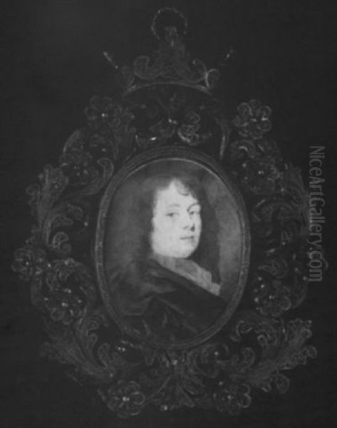 A Gentleman, Wearing Black Cloak And Grey Cravat Oil Painting by Thomas Flatman