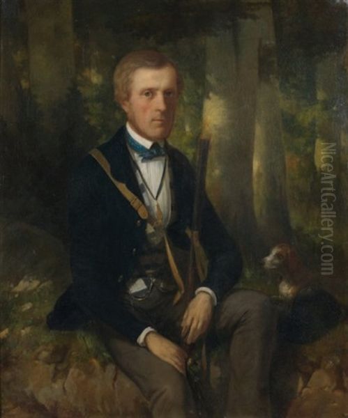 Portrait De Chasseur Oil Painting by Richard Edmund Flatters