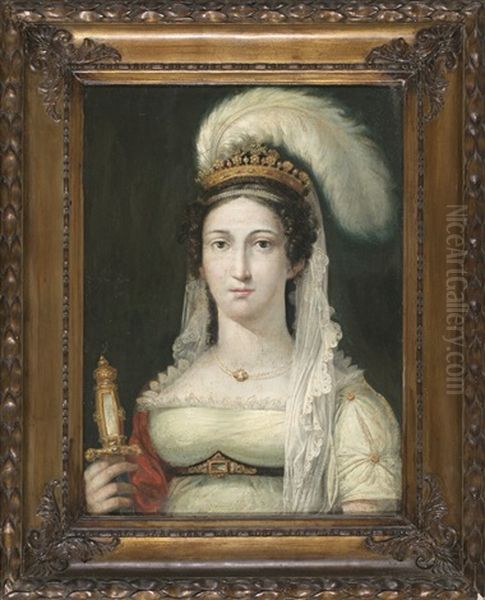 Retrato De Julia Clary, Reina De Espana (?) Oil Painting by Josep Bernat Flaugier