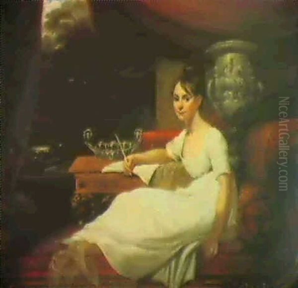 Portrait Of Eleanor Anne Porden (1797-1825) Oil Painting by Mary Ann Flaxman