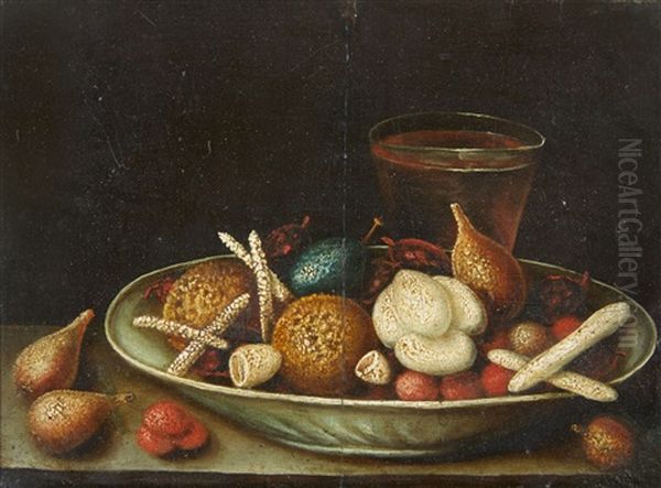 Still Life With Almonds, Sweetmeats And Drink Oil Painting by Georg Flegel