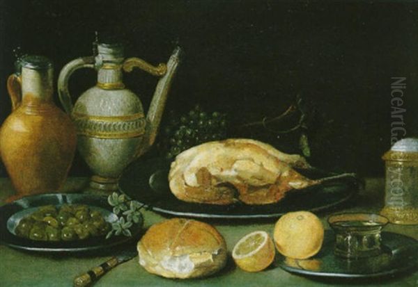 Fruhstucksstilleben Oil Painting by Georg Flegel