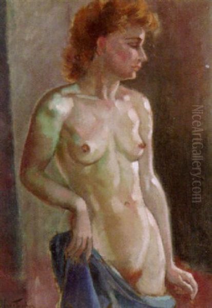 Portrait Eines Weiblichen Aktes Oil Painting by Max Fleischer