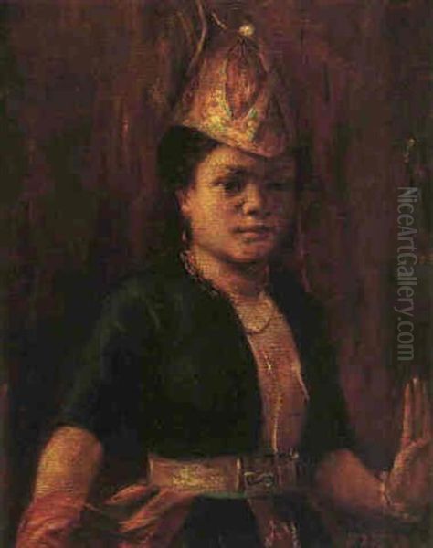 Portrait Of A Batak Girl Oil Painting by Max Fleischer