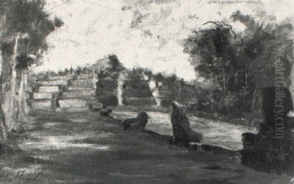 View Of The Borobudur Oil Painting by Max Fleischer