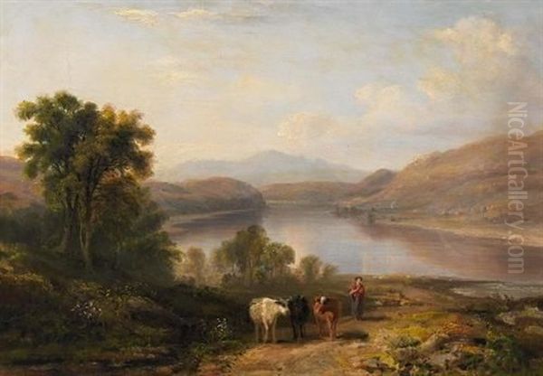 Schottische Landschaft (loch Vennacher?) Oil Painting by John Fleming