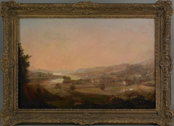 View Of Clyde From Dunotar Hill By Jno. Fleming Oil Painting by John Fleming