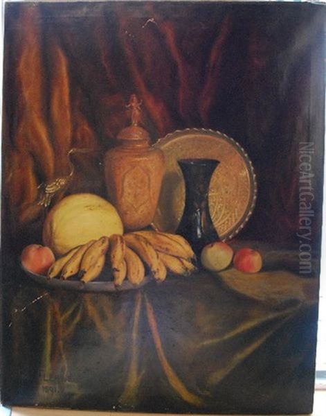 Nature Morte Aux Bananes Oil Painting by George Jackson Flemwell