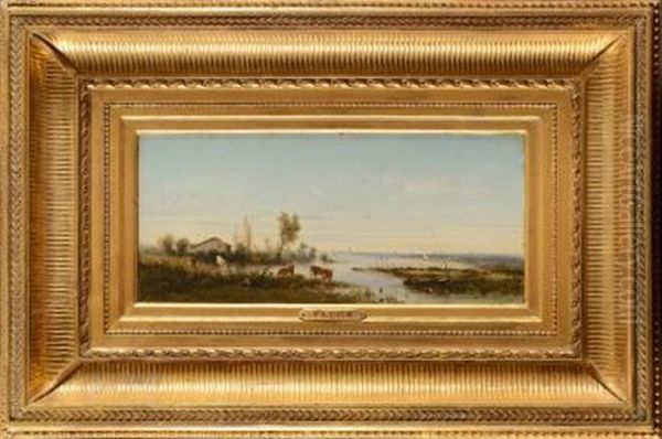 Paysage De Mer En Normandie Oil Painting by Camille Flers