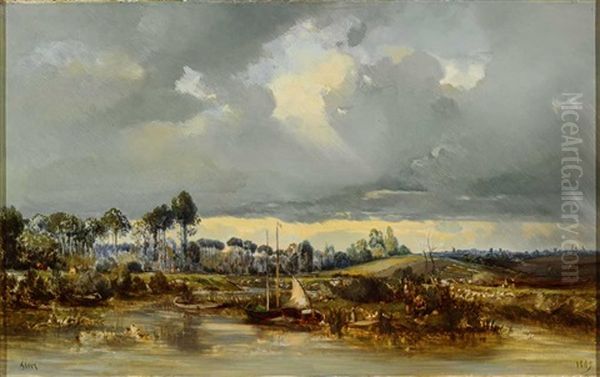 Ufer Der Marne Bei Annet Oil Painting by Camille Flers