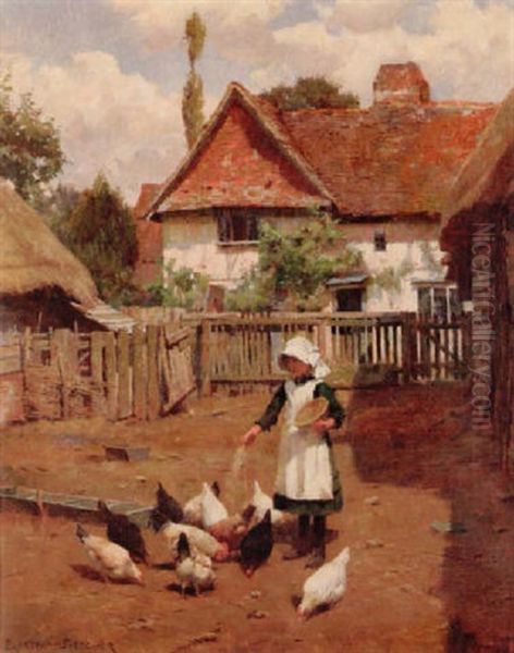 Feeding Time Oil Painting by Blandford Fletcher