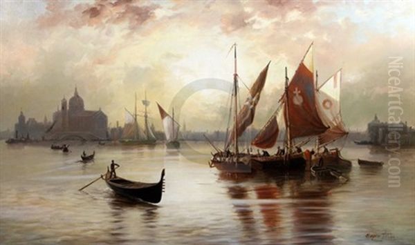 Venetian Scene Oil Painting by Edward Henry Eugene Fletcher