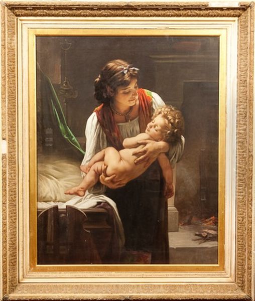 Maternal Affection Oil Painting by Edward Henry Eugene Fletcher