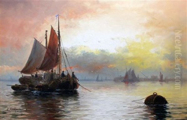 Shipping At The Mouth Of The Thames by Edward Henry Eugene Fletcher