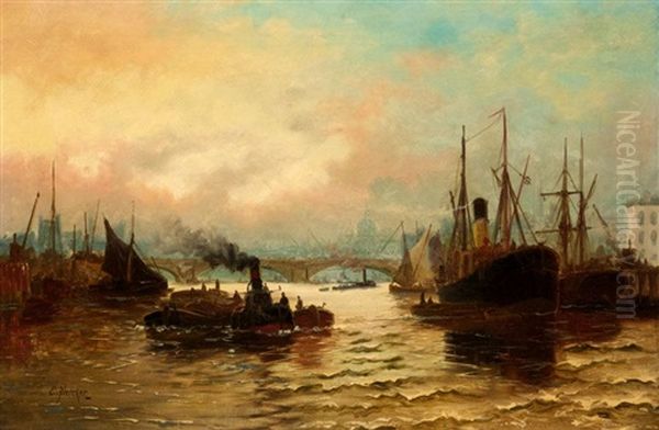 The Pool Of London Oil Painting by Edward Henry Eugene Fletcher