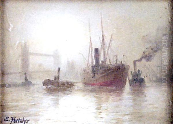 The Pool Of London Oil Painting by Edward Henry Eugene Fletcher