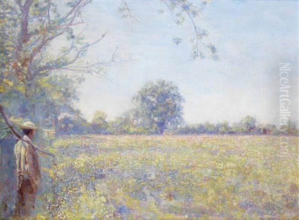 The Wild Meadow Oil Painting by Frank Morley Fletcher