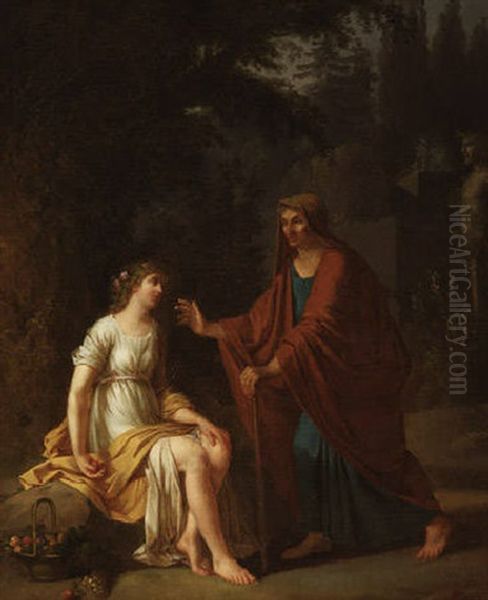 Vertumnus Und Pomona Oil Painting by Antoine-Claude Fleury