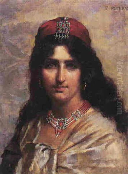 Portrait De Jeune Fille Kabyle Oil Painting by Fanny Laurent Fleury