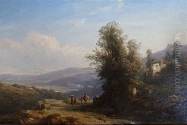 Paysage D'italie by Francois Antoine Leon Fleury