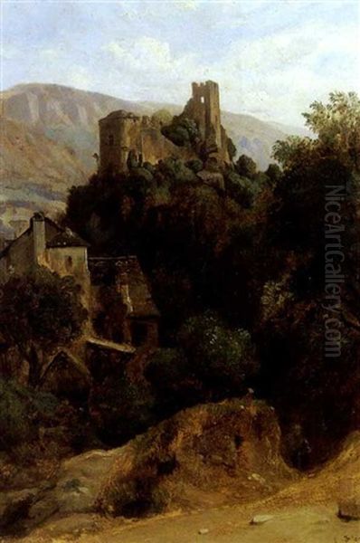 Paysage D'auvergne Oil Painting by Francois Antoine Leon Fleury