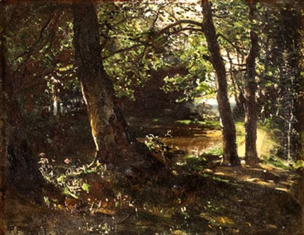 Waldlichtung Im Dars Oil Painting by Paul Franz Flickel