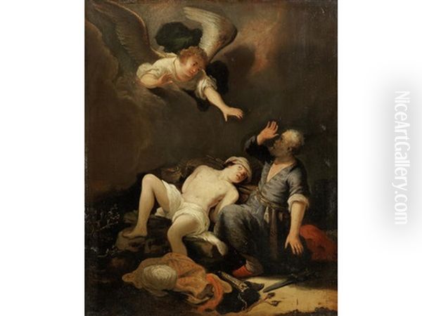 The Sacrifice Of Isaac Oil Painting by Govaert Flinck