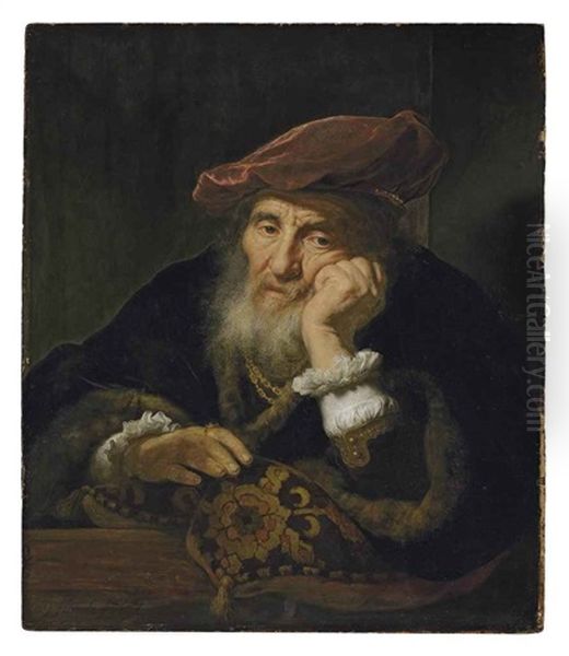 An Old Man At A Casement Oil Painting by Govaert Flinck