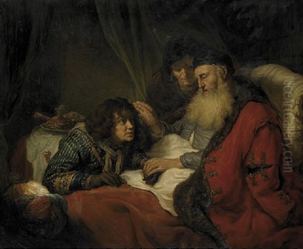 Isaac Blessing Jacob Oil Painting by Govaert Flinck