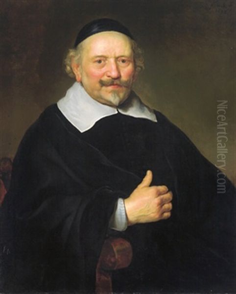 Bildnis Des Johan Wttenbogaert, Steuereinnehmer In Amsterdam(?) Oil Painting by Govaert Flinck