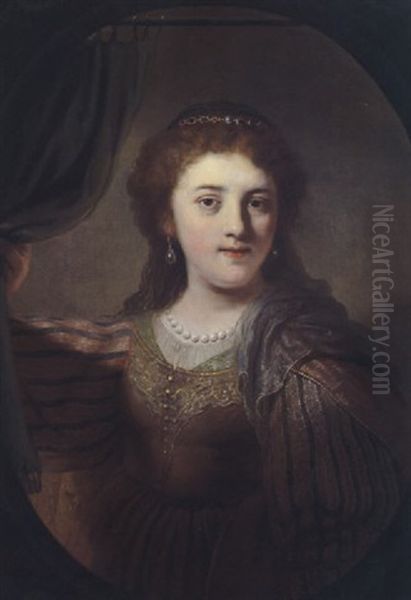 Bildnis Von Saskia Der Frau Rembrandts Oil Painting by Govaert Flinck