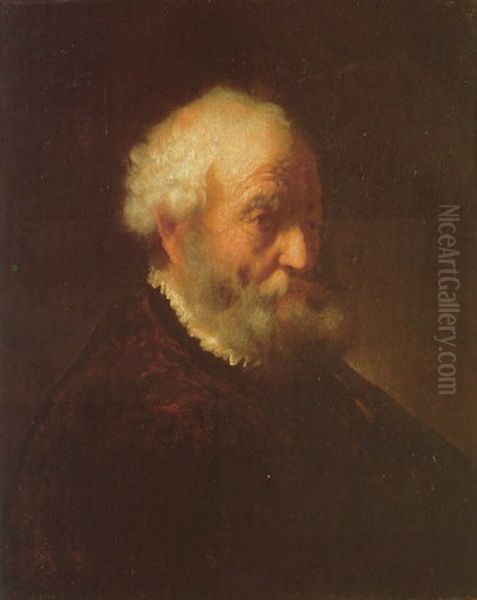 Portrait Of A Bearded Man Oil Painting by Govaert Flinck