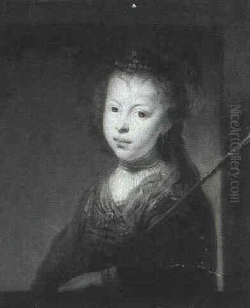 Portrait Of A Young Girl Oil Painting by Govaert Flinck