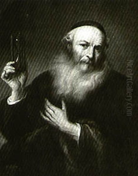 An Old Man Holding An Hourglass Oil Painting by Govaert Flinck