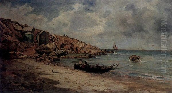 Barque De Pecheur Sur La Plage Oil Painting by Victor Philippe Flipsen