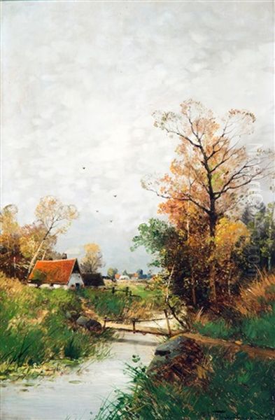 Sloot In Weidelandschap Oil Painting by Heinz Flockenhaus