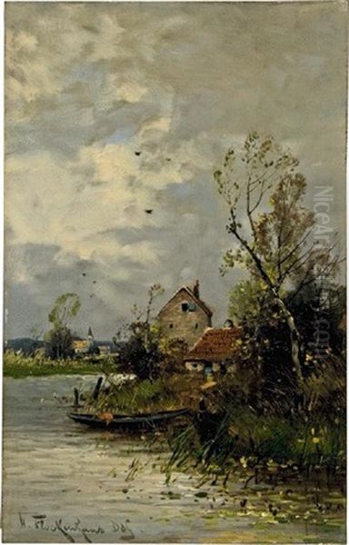 Fluslandschaft Oil Painting by Heinz Flockenhaus