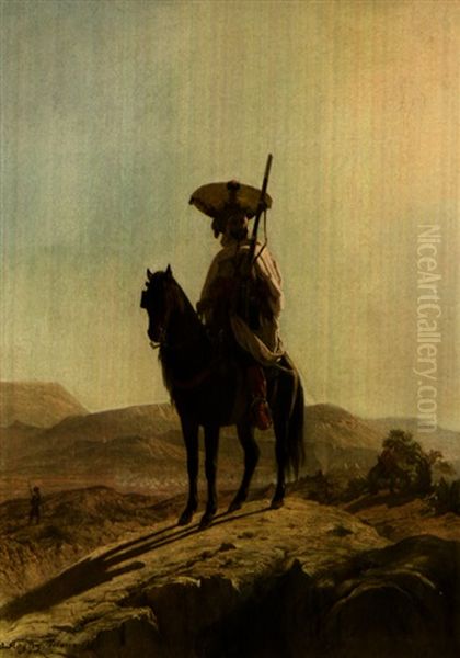 Cavalier Chaoui Oil Painting by Eugene Victor de Flogny