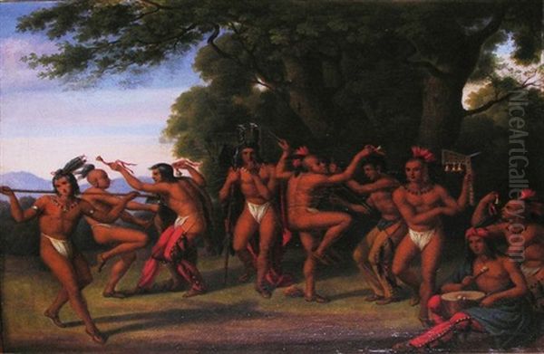 Indian Dance Oil Painting by Ferdinand Flor