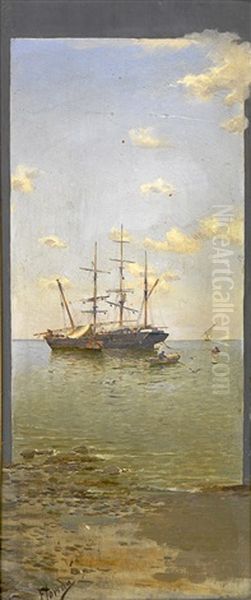 Barcos Oil Painting by Enrique Florido Berruelo