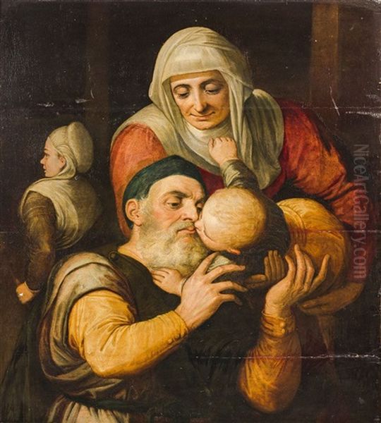 Die Heilige Familie Oil Painting by Frans Floris the Elder