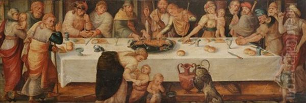 La Premiere Paque Juive Oil Painting by Frans Floris the Elder