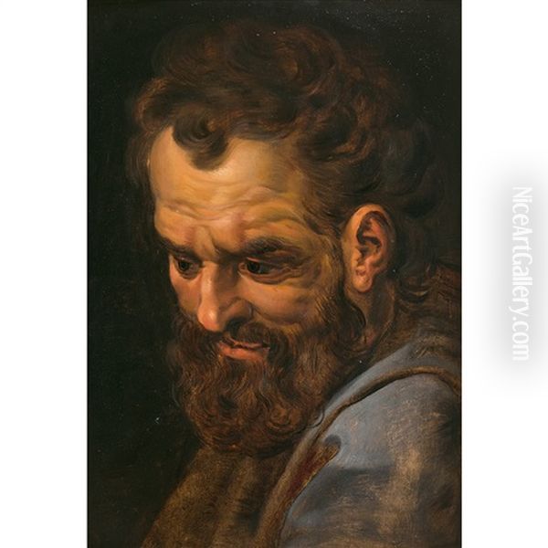 Tete D'homme Barbu Oil Painting by Frans Floris the Elder