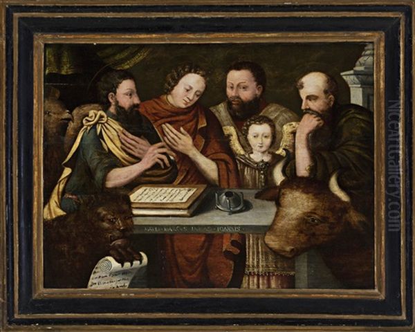 Los Cuatro Evangelistas Oil Painting by Frans Floris the Elder