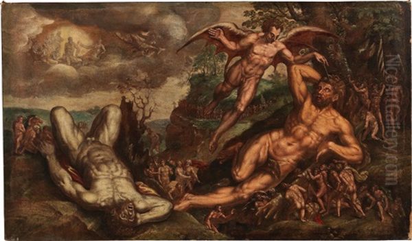 The Sleeping Hercules And The Pygmies Oil Painting by Frans Floris the Elder