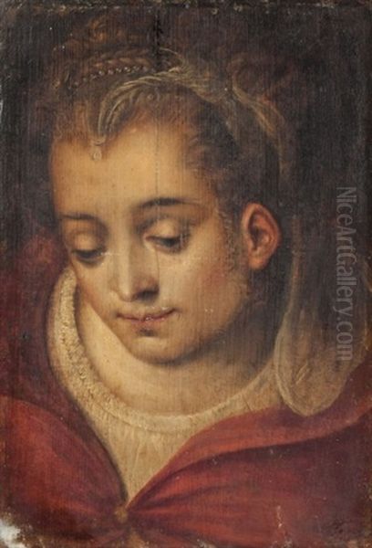 Portrait De Femme A La Parure De Perles Oil Painting by Frans Floris the Elder