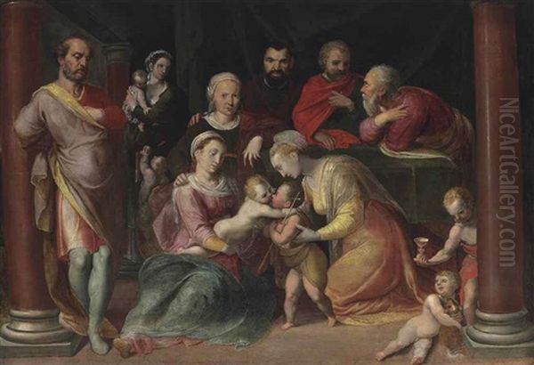 The Holy Kinship Oil Painting by Frans Floris the Elder